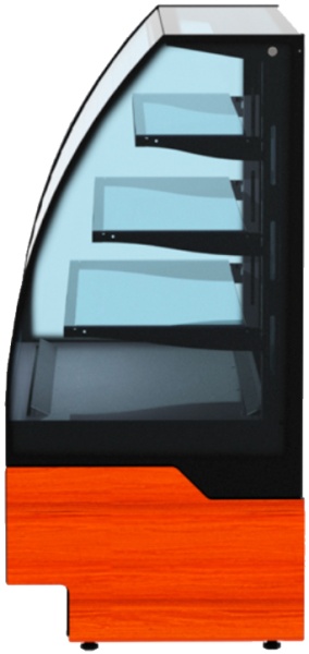 Витрина кондитерская Cryspi ВПВ (Adagio К 900 Д) (дуб сонома кромк чёрн, внеш 9005мат _внутр9005мат)