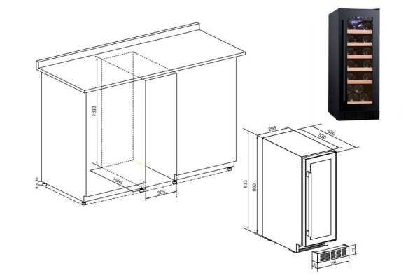 Монотемпературный винный шкаф Temptech PRESX30SB