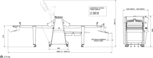 Тестораскаточная машина Rollmatic R65S/14 лоток для муки