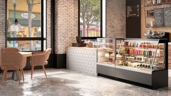 Витрина кондитерская Chilz Vete Kub OF 90 серый матовый/шлифованная нержавейка